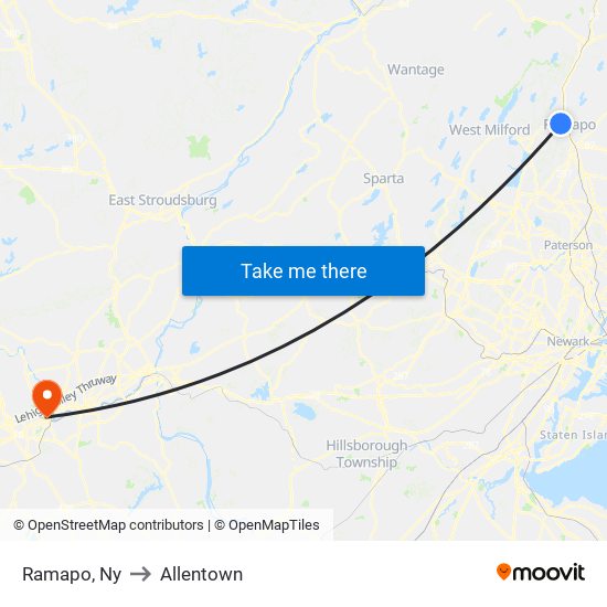 Ramapo, Ny to Ramapo, Ny map