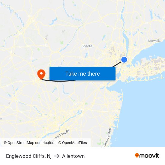 Englewood Cliffs, Nj to Allentown map