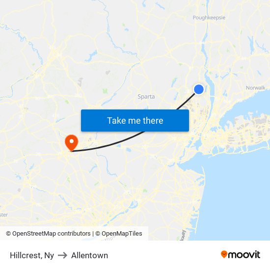 Hillcrest, Ny to Allentown map