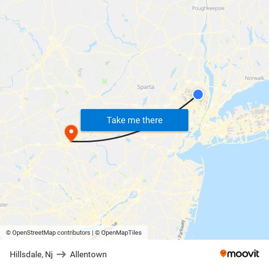 Hillsdale, Nj to Allentown map