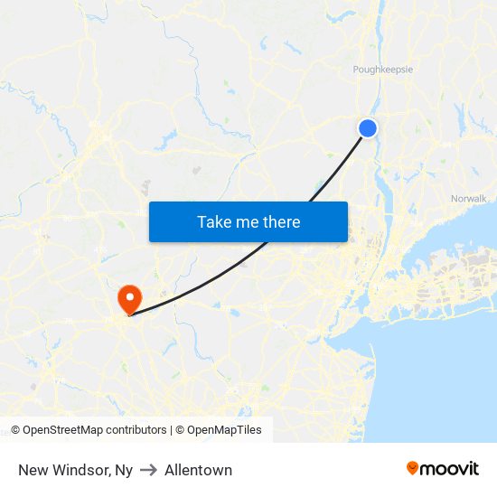 New Windsor, Ny to Allentown map