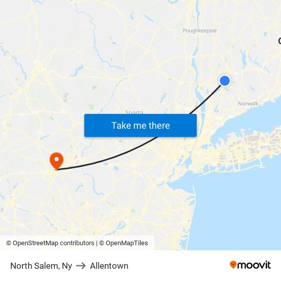 North Salem, Ny to Allentown map