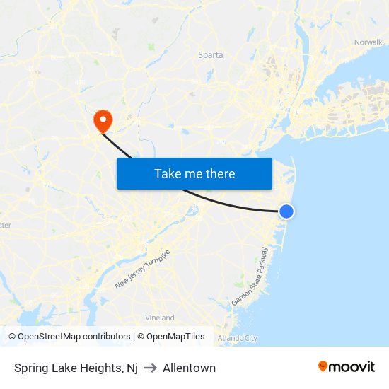 Spring Lake Heights, Nj to Allentown map