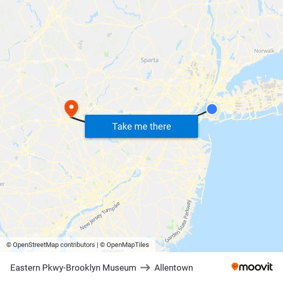 Eastern Pkwy-Brooklyn Museum to Allentown map