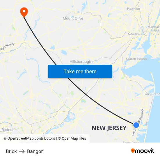 Brick to Bangor map