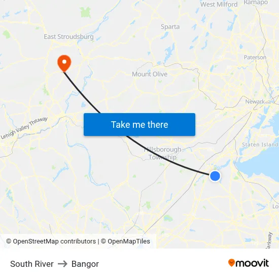 South River to Bangor map