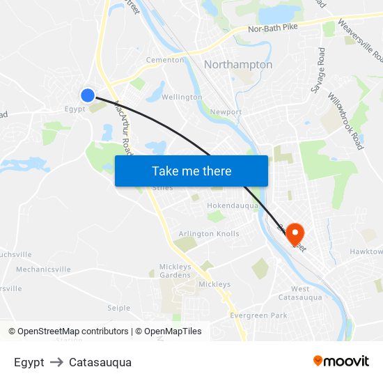 Egypt to Catasauqua map