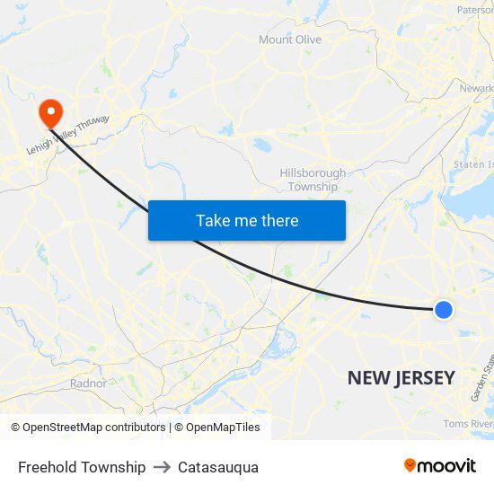 Freehold Township to Catasauqua map