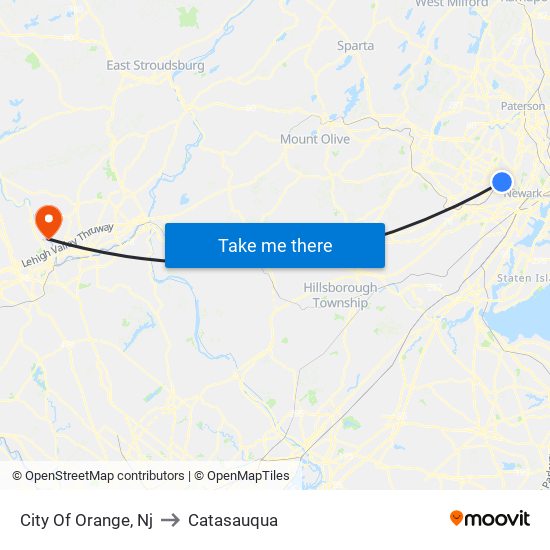 City Of Orange, Nj to Catasauqua map