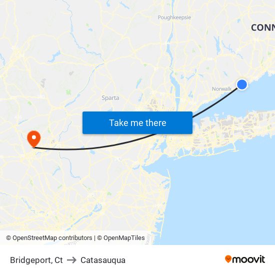 Bridgeport, Ct to Catasauqua map