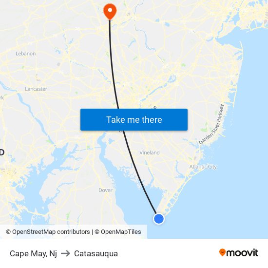 Cape May, Nj to Catasauqua map