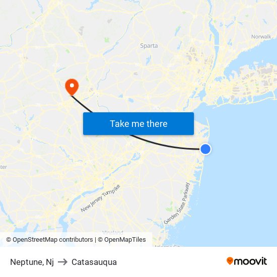 Neptune, Nj to Catasauqua map