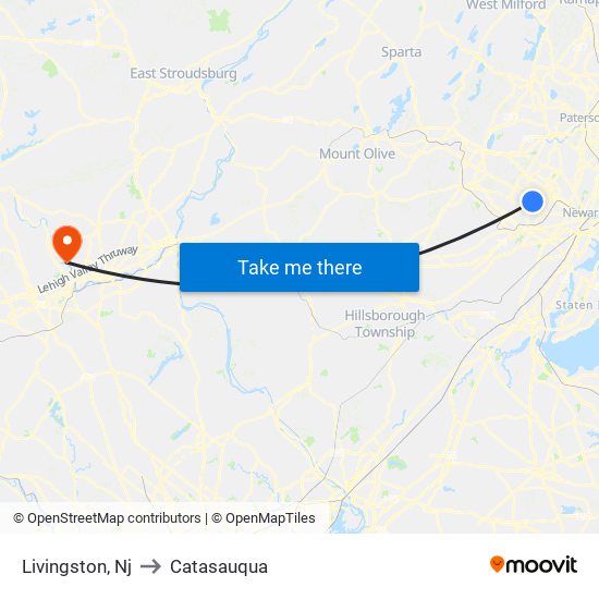 Livingston, Nj to Catasauqua map