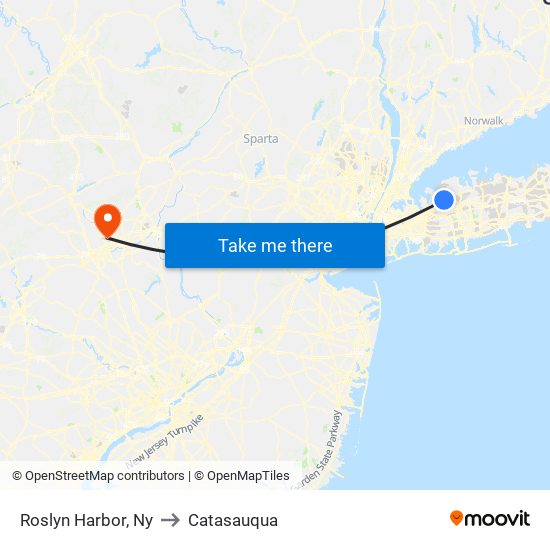 Roslyn Harbor, Ny to Catasauqua map