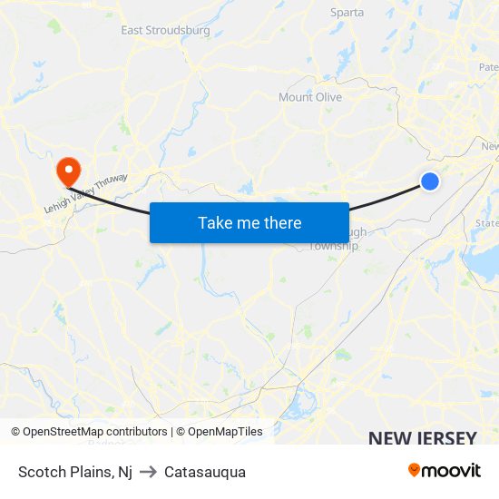 Scotch Plains, Nj to Catasauqua map