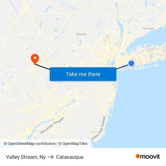 Valley Stream, Ny to Catasauqua map