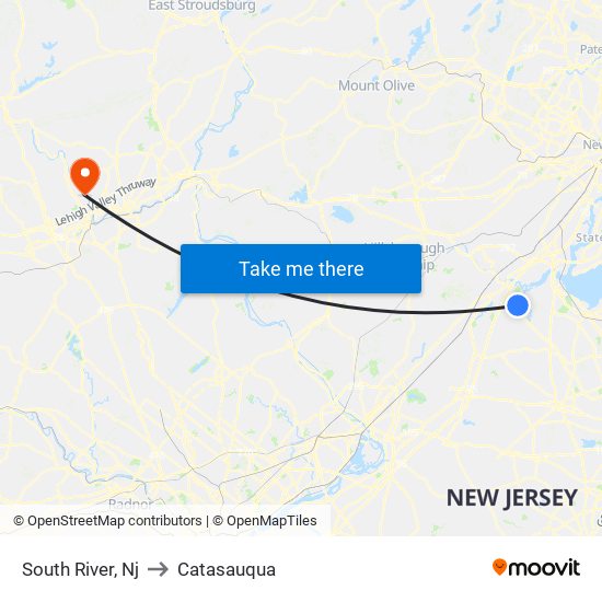 South River, Nj to Catasauqua map