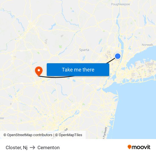 Closter, Nj to Cementon map