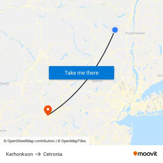 Kerhonkson to Cetronia map