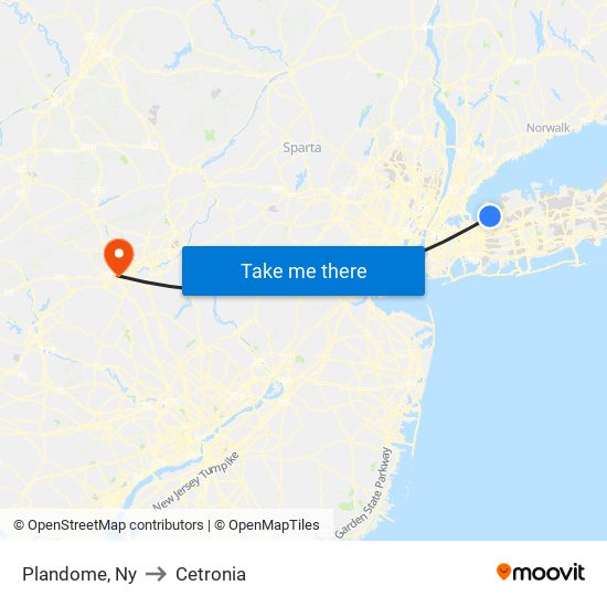 Plandome, Ny to Cetronia map