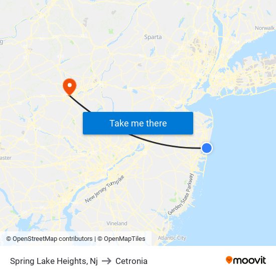 Spring Lake Heights, Nj to Cetronia map