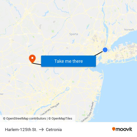 Harlem-125th St. to Cetronia map