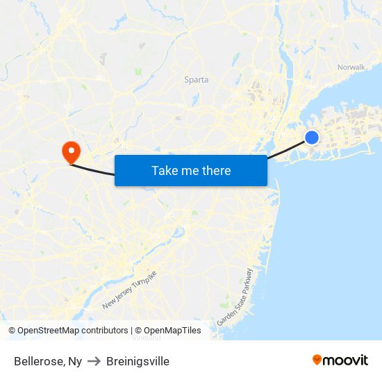 Bellerose, Ny to Breinigsville map