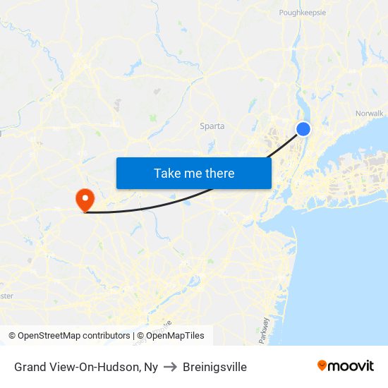 Grand View-On-Hudson, Ny to Breinigsville map