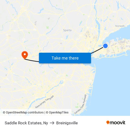 Saddle Rock Estates, Ny to Breinigsville map