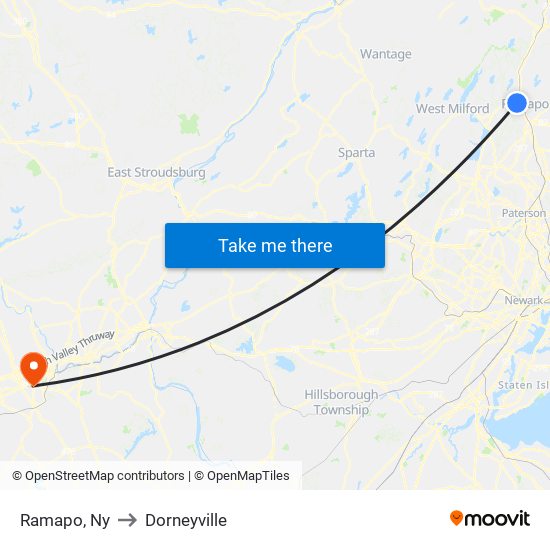 Ramapo, Ny to Dorneyville map