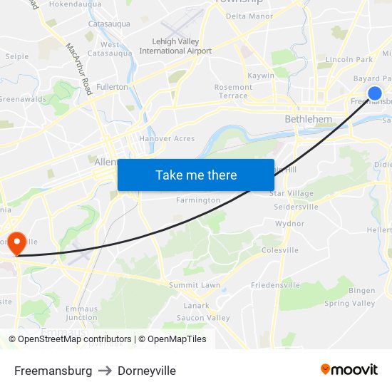 Freemansburg to Freemansburg map