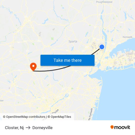 Closter, Nj to Dorneyville map