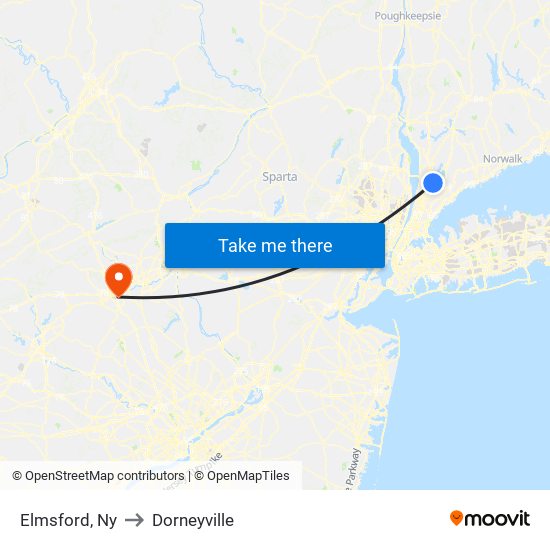 Elmsford, Ny to Dorneyville map