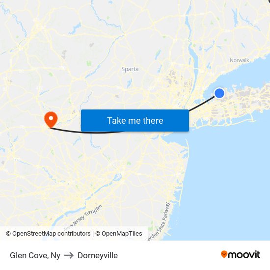 Glen Cove, Ny to Dorneyville map
