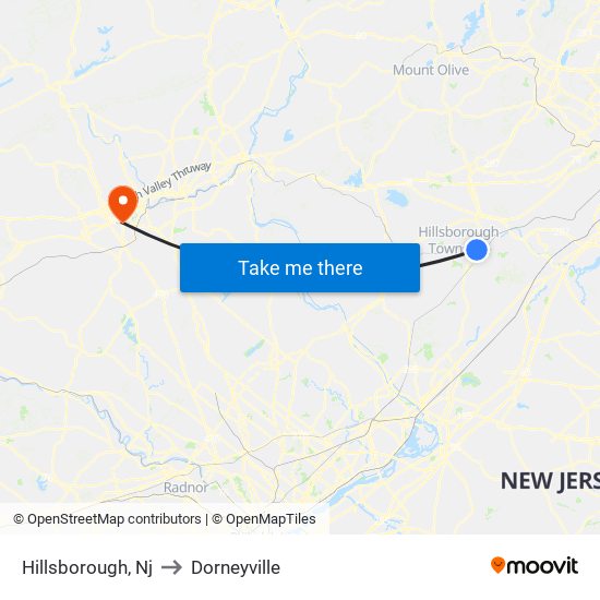 Hillsborough, Nj to Dorneyville map