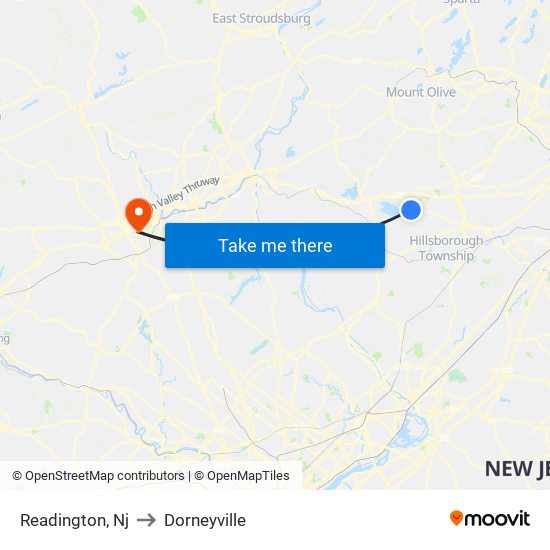 Readington, Nj to Dorneyville map