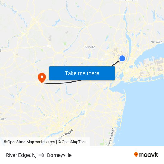 River Edge, Nj to Dorneyville map