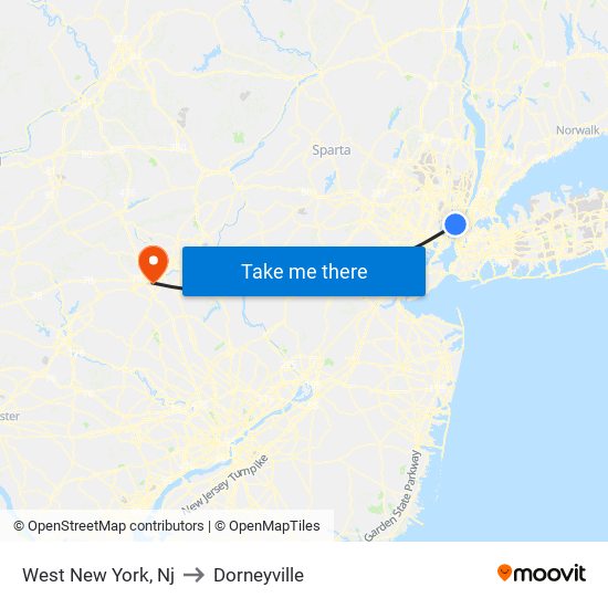 West New York, Nj to Dorneyville map