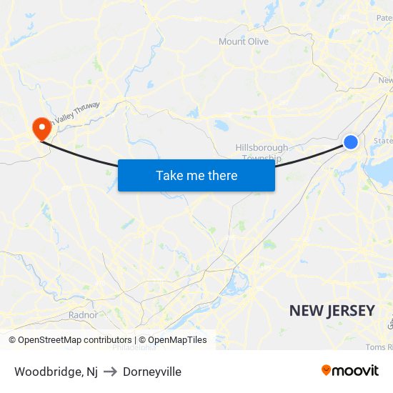 Woodbridge, Nj to Dorneyville map