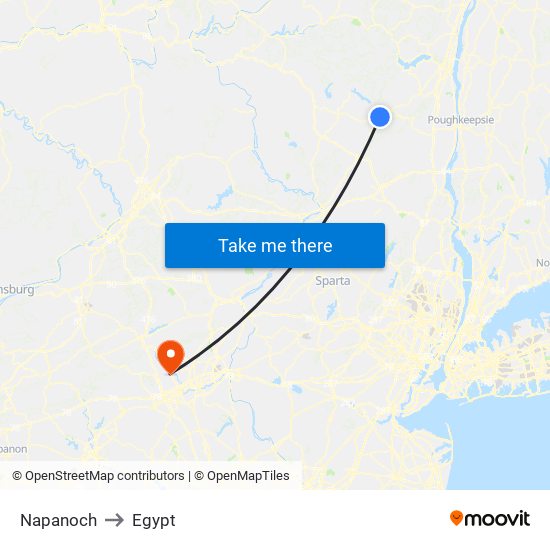 Napanoch to Egypt map