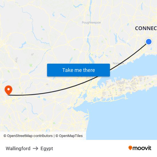 Wallingford to Egypt map