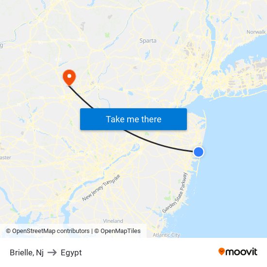 Brielle, Nj to Egypt map