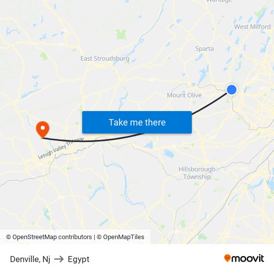 Denville, Nj to Egypt map