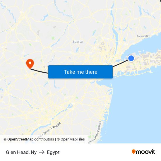 Glen Head, Ny to Egypt map