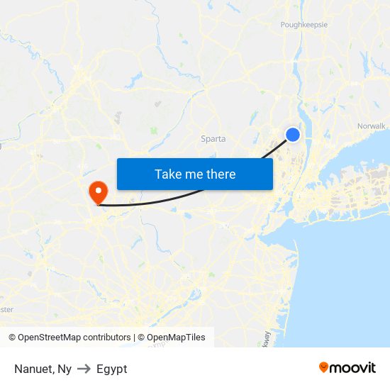 Nanuet, Ny to Egypt map