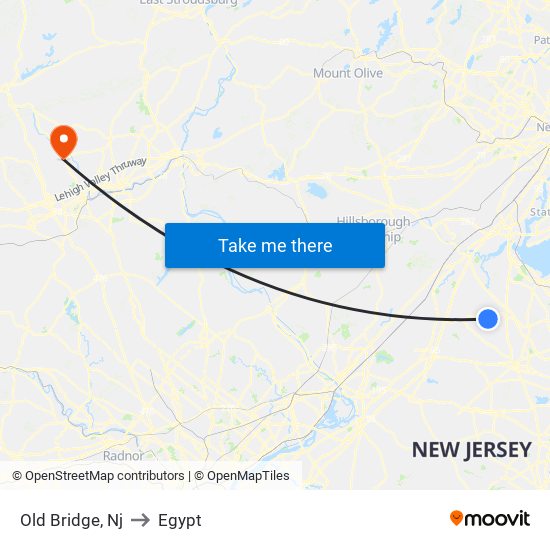 Old Bridge, Nj to Egypt map