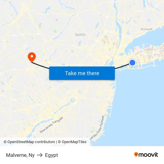 Malverne, Ny to Egypt map