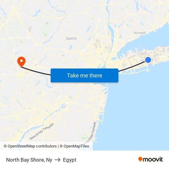 North Bay Shore, Ny to Egypt map