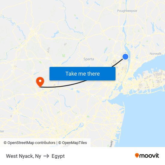 West Nyack, Ny to Egypt map