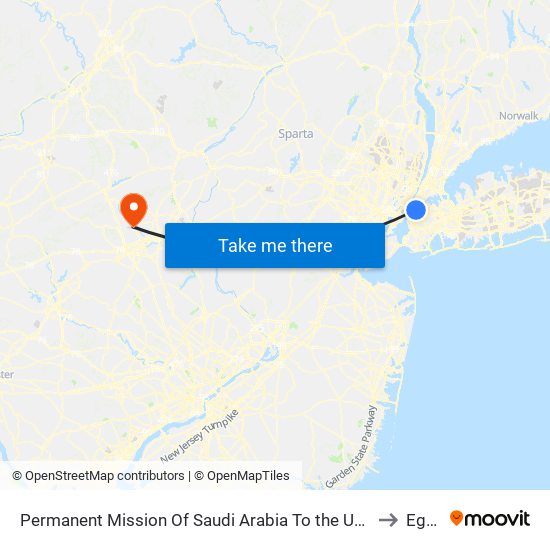 Permanent Mission Of Saudi Arabia To the United Nations to Egypt map
